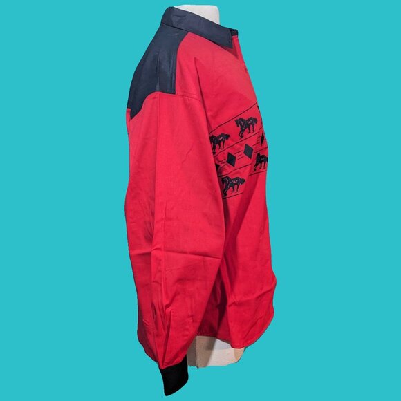 Gordon & James Vintage Women's Red Black Mustang Western Shirt Size L NWT - Picture 4 of 8